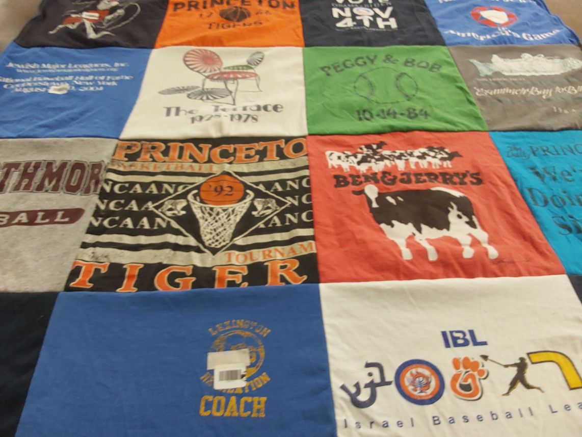 T-shirt quilt featuring princeton university tigers by Margaret from MA
