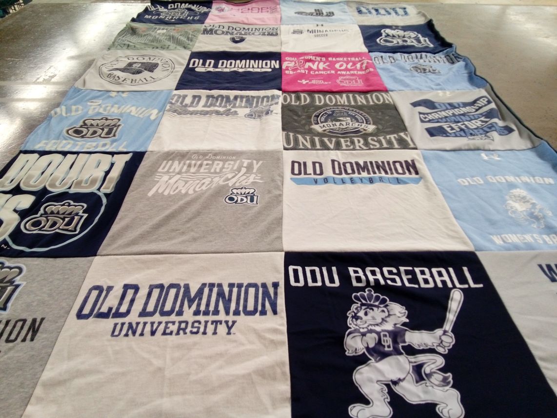 T-shirt quilt featuring old dominion university baseball, old dominion university football by Katherine from VA