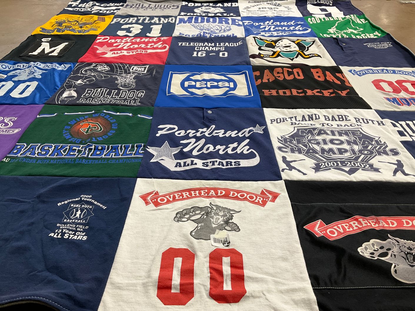 T-shirt quilt featuring portland north all stars, casco bay hockey by Diana from ME