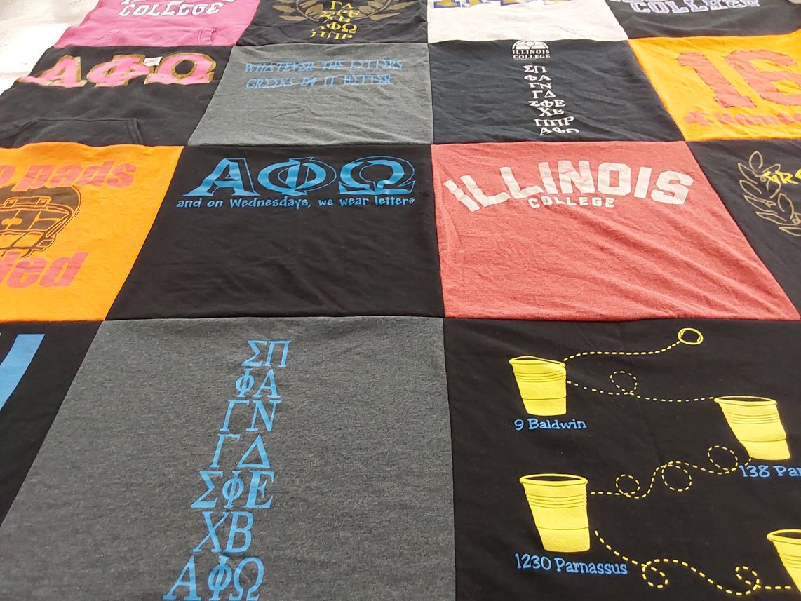 T-shirt quilt from illinois college by Megan from IL