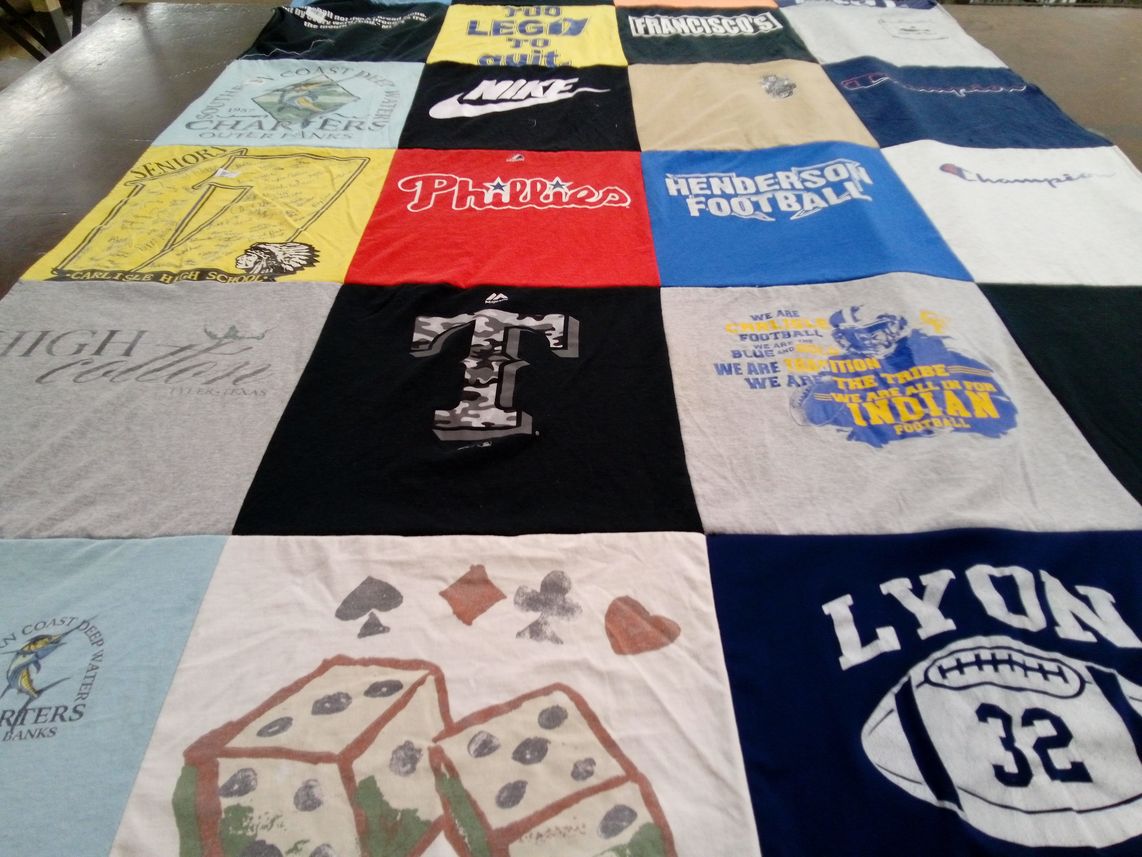 T-shirt quilt featuring lyon football by Sandi from TX