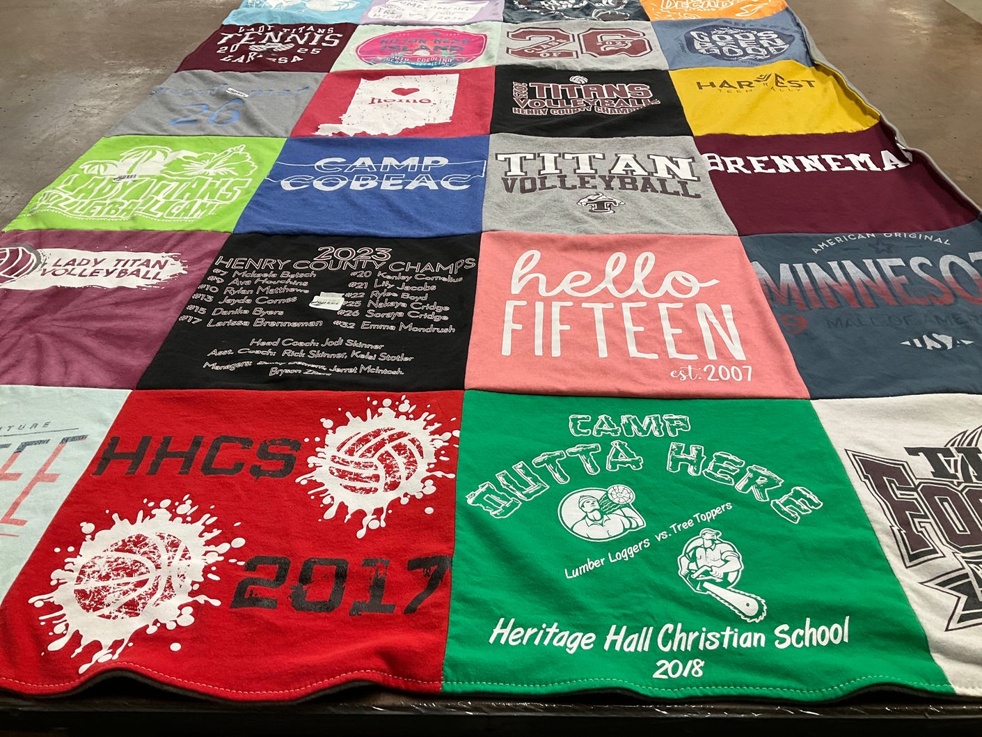 T-shirt quilt featuring lady titans volleyball, titans volleyball by Lisa from IN