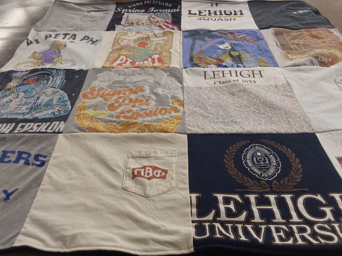 T-shirt quilt from lehigh university by stefanie from NY