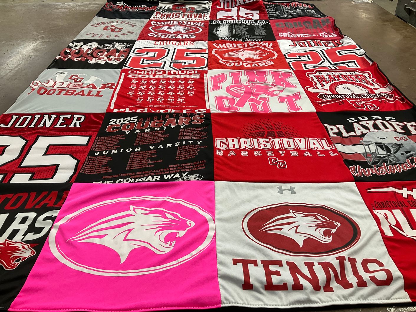 T-shirt quilt featuring christoval cougars by Ivye from TX