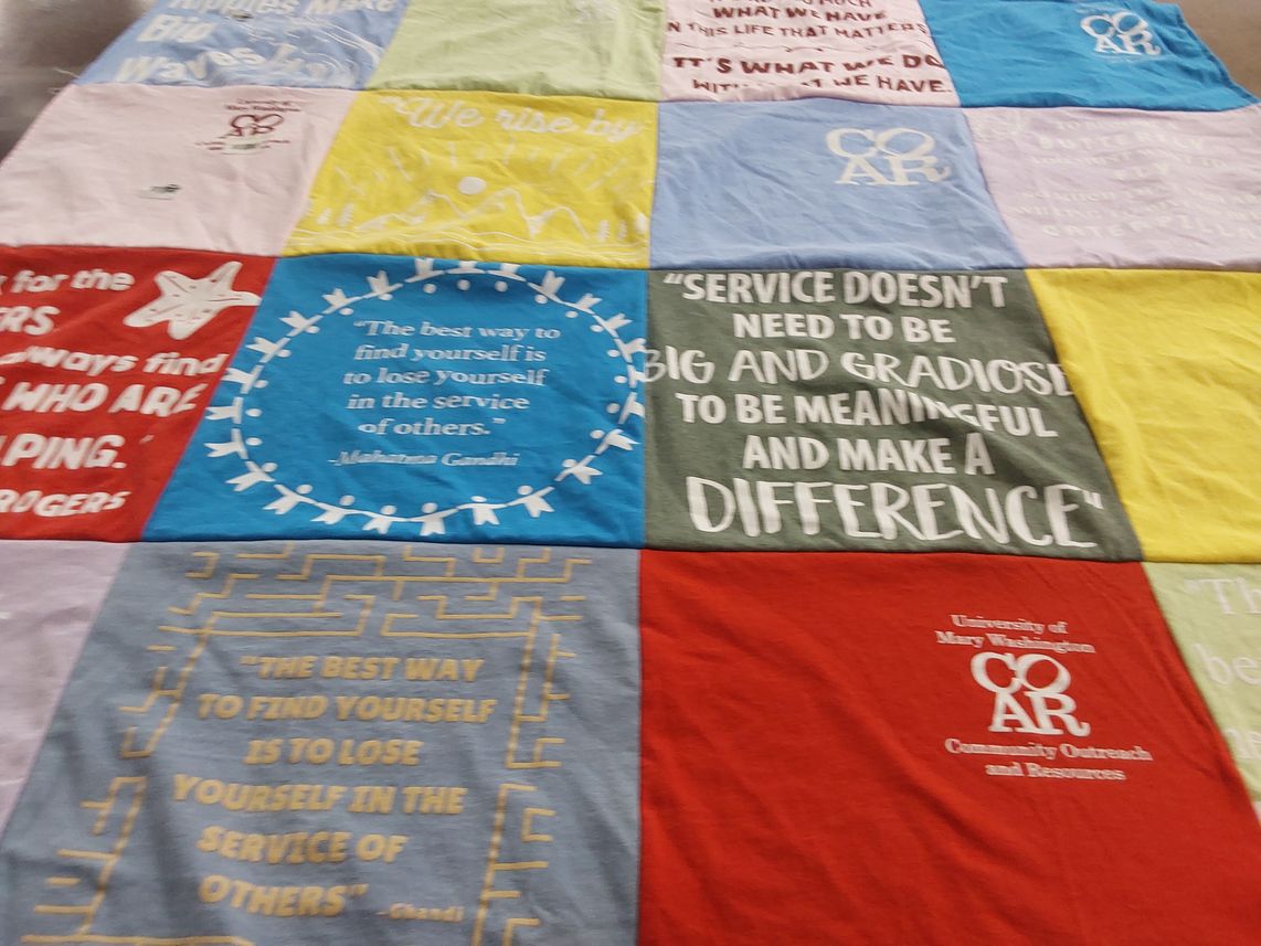 T-shirt quilt from university of mary washington by Kasey from VA
