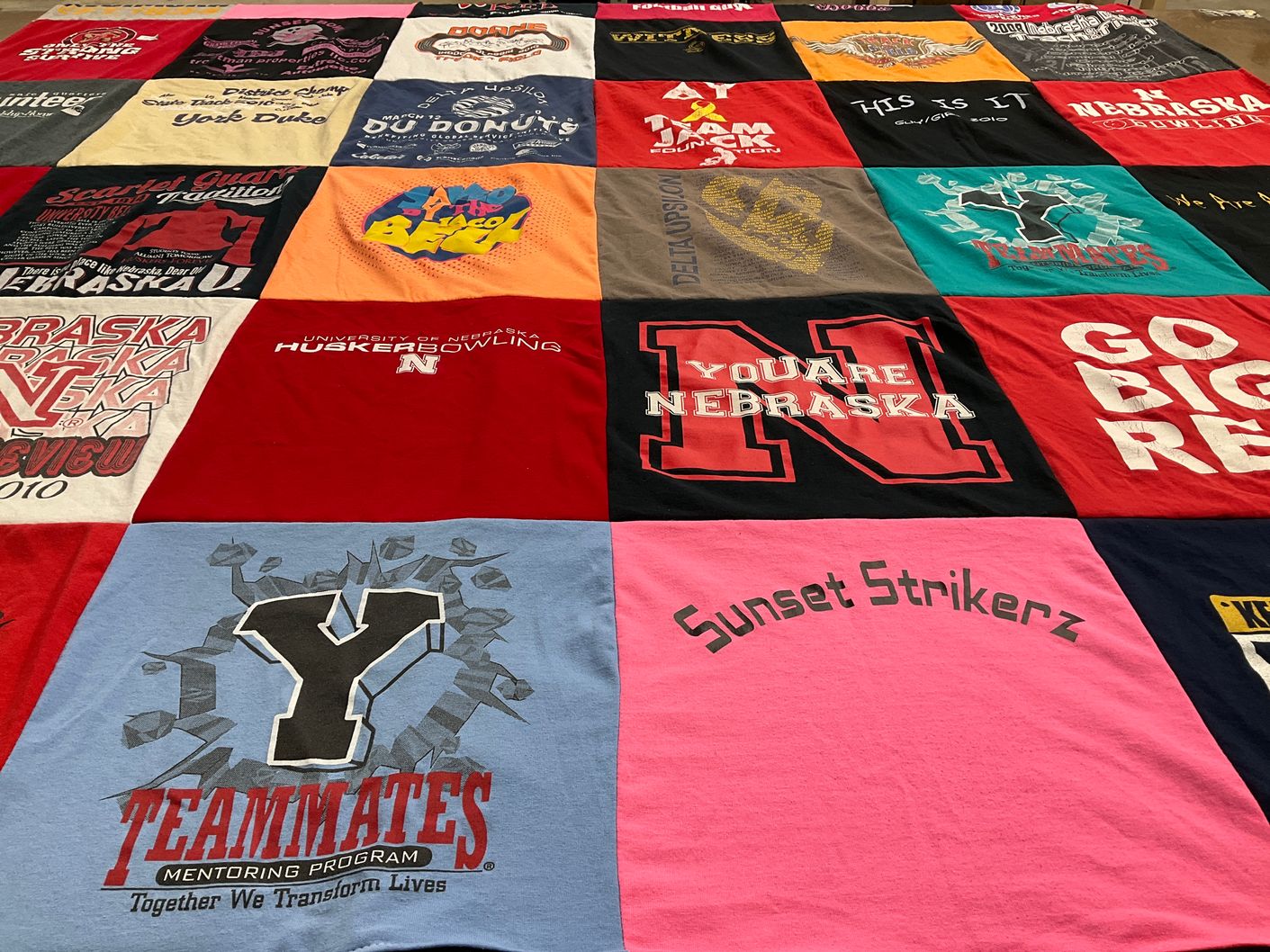 T-shirt quilt from university of nebraska by Douglas from NE