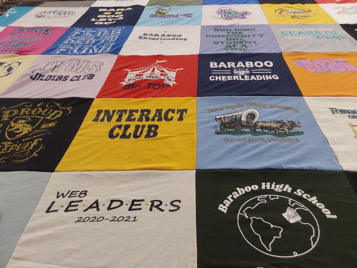T-shirt quilt from baraboo high school by Heather from WI