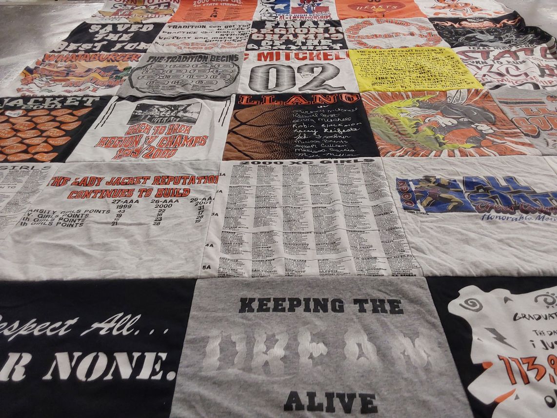 T-shirt quilt featuring lady jackets basketball team by Courtney from TX