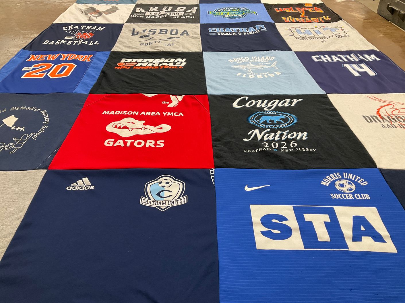 T-shirt quilt featuring chatham united soccer club by Pamela from NJ
