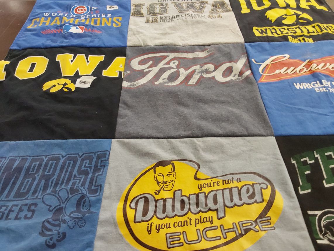 T-shirt quilt featuring iowa hawkeyes by Alexis from IN