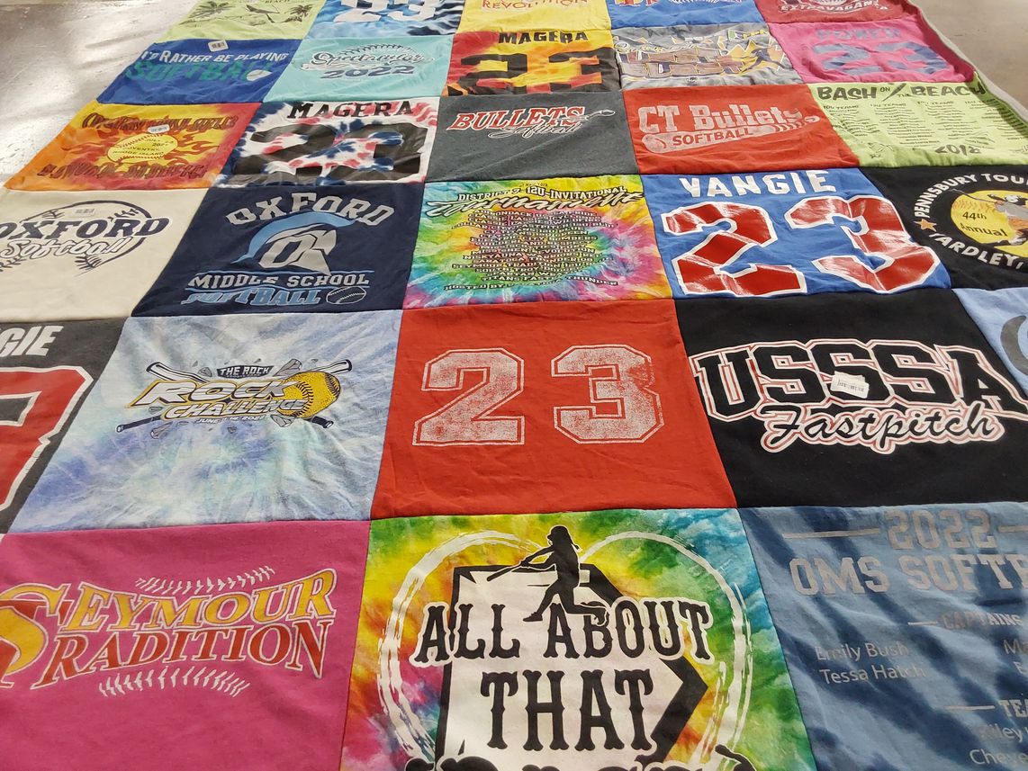 T-shirt quilt from oxford middle school by Sandra from CT