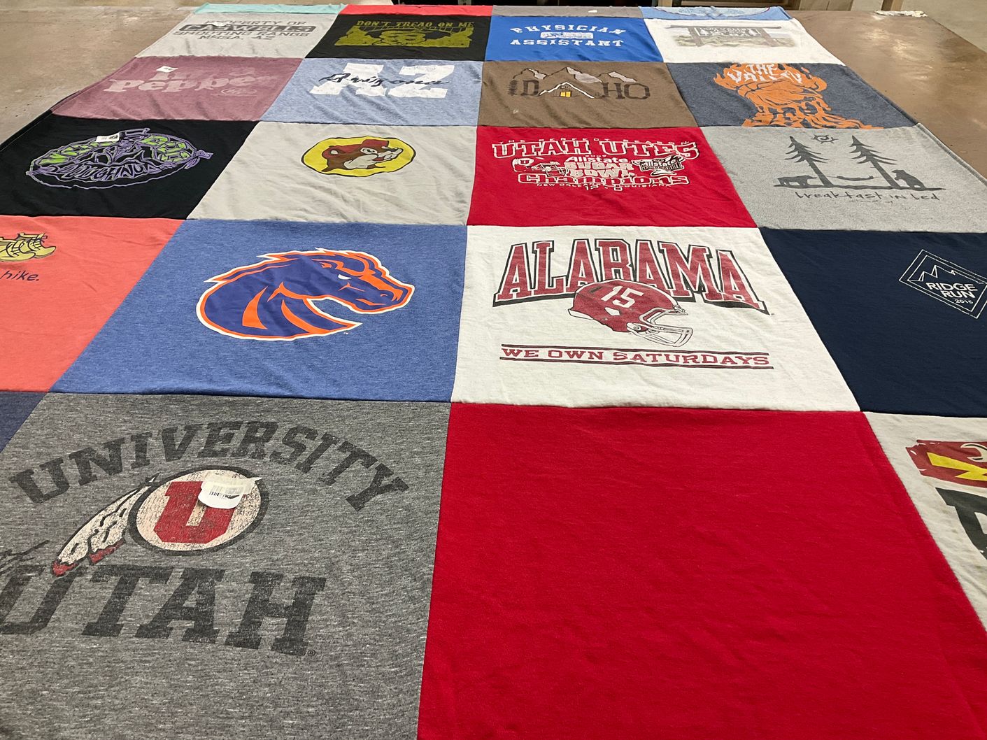 T-shirt quilt featuring alabama crimson tide, utah utes by SALLY from ID