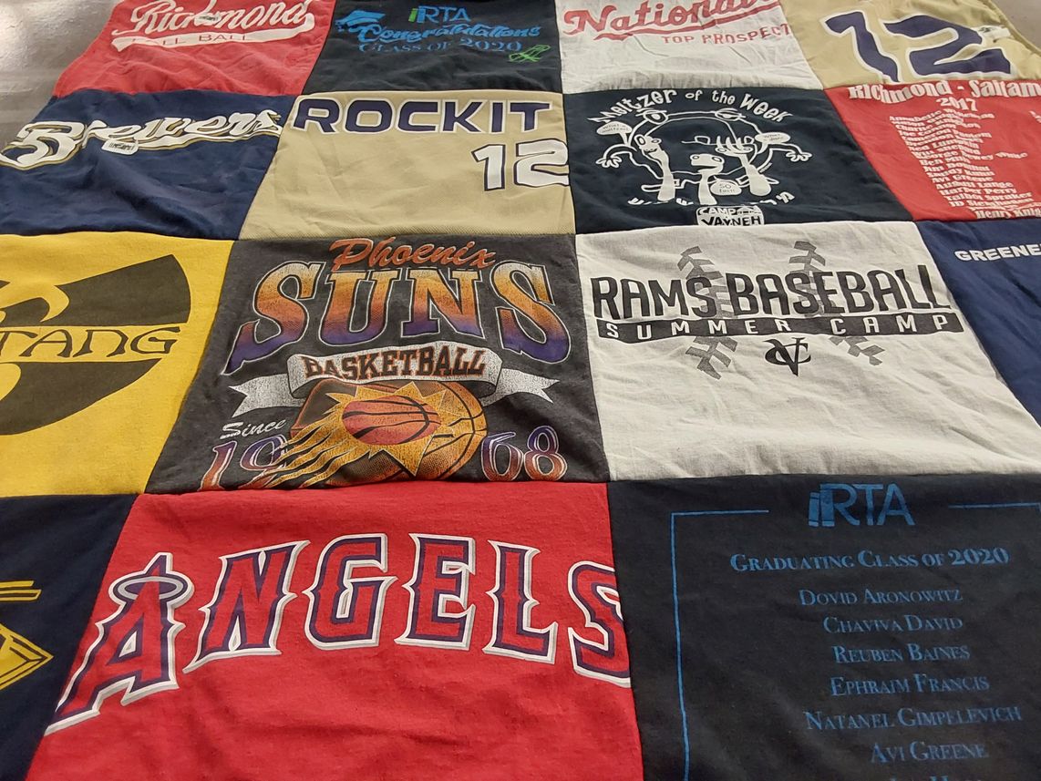 T-shirt quilt featuring los angeles angels, phoenix suns by Ruth from VA
