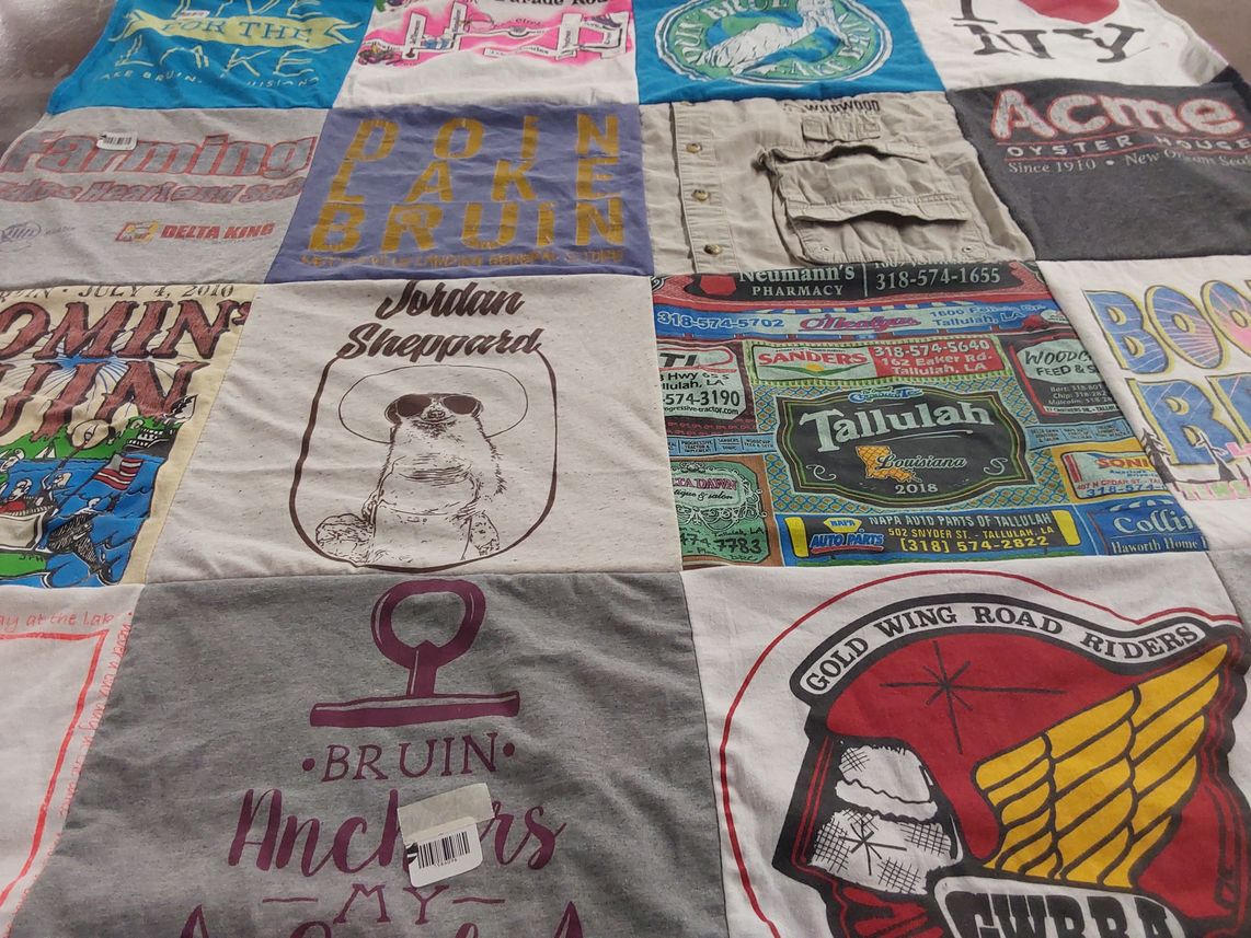 T-shirt quilt from bruin high school by Amanda from LA