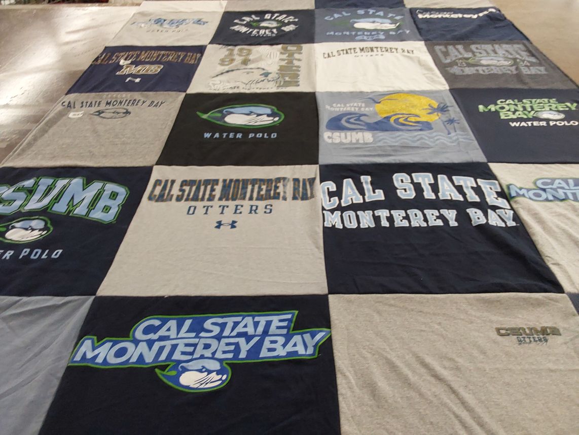 T-shirt quilt featuring california state university monterey bay otters by DH from MD