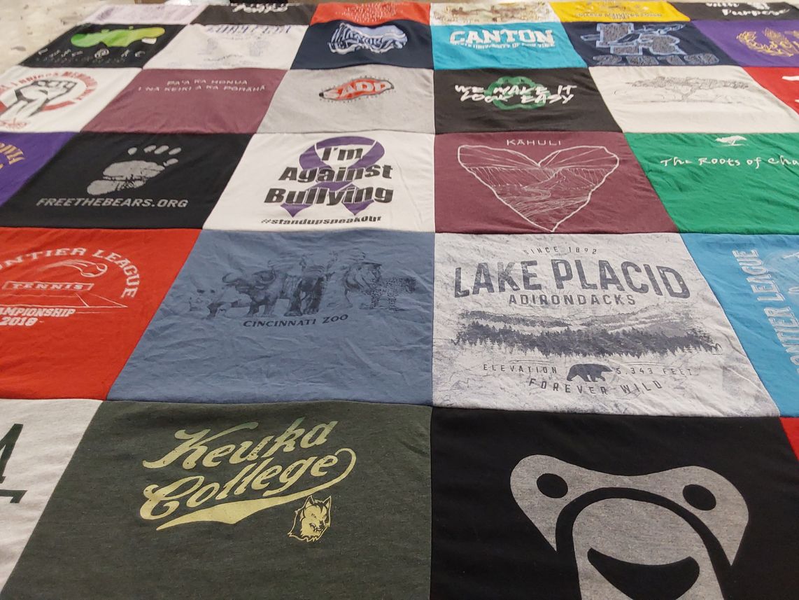 T-shirt quilt from keuka college by Shauna from NY