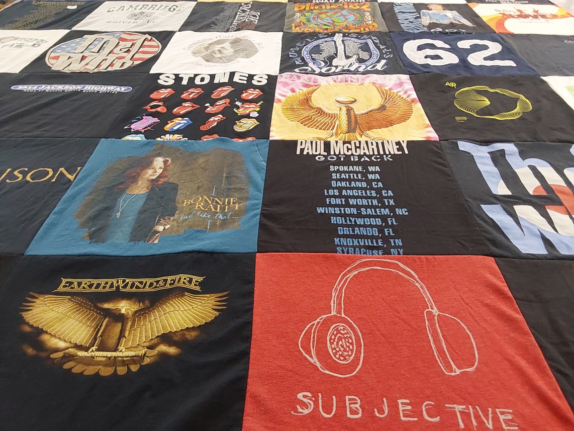 T-shirt quilt from cambridge university by Joel from TX