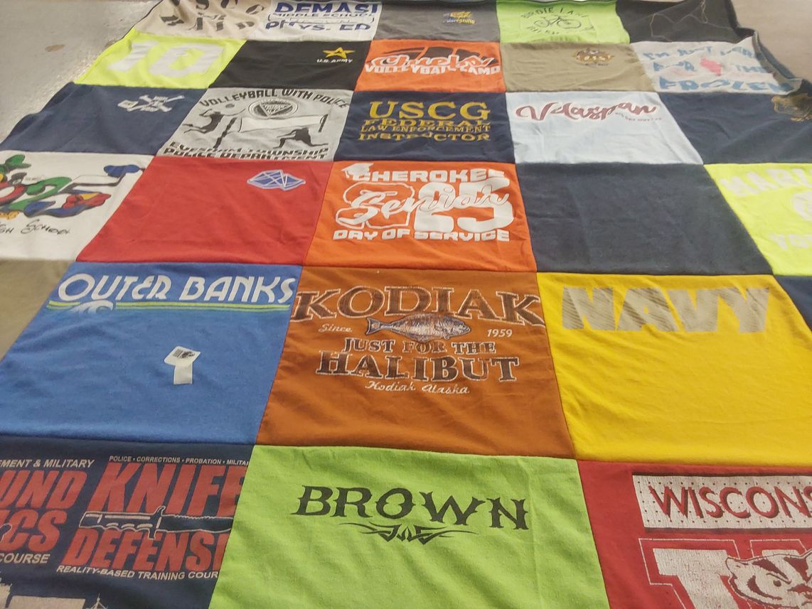 T-shirt quilt from university of wisconsin by Jennifer from NJ