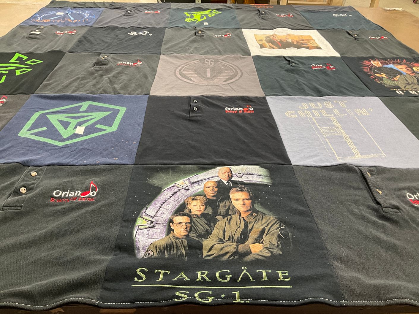 T-shirt quilt with science fiction, television shows themes by Debbie from FL