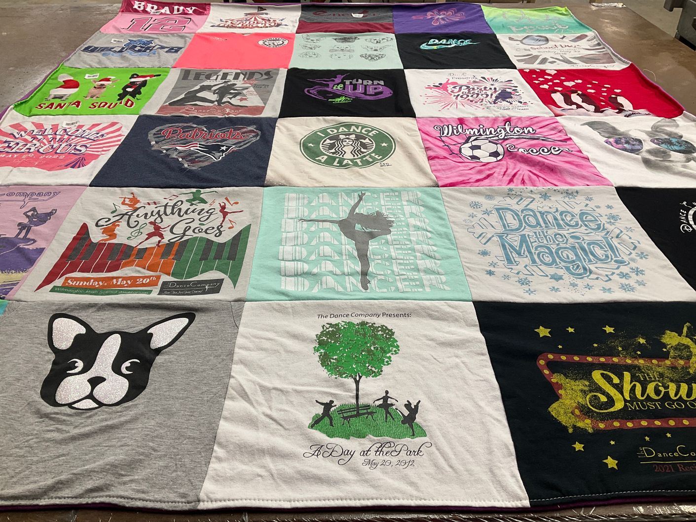 T-shirt quilt featuring new england patriots by AnnMarie from MA