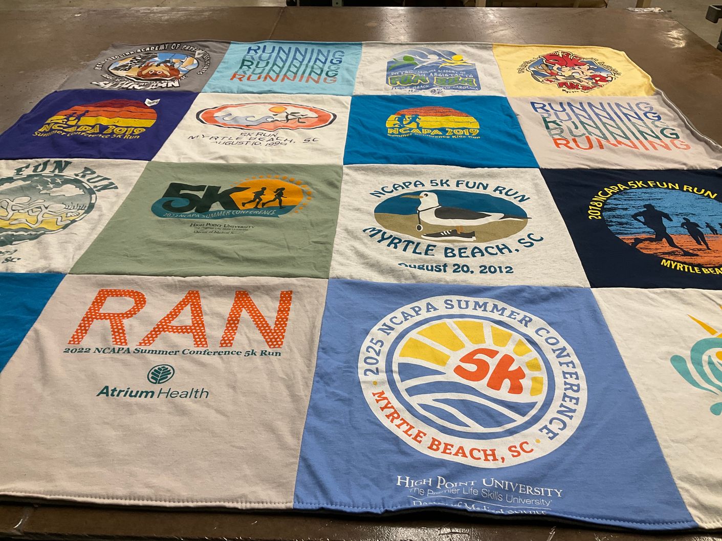 T-shirt quilt from high point university by Rosa from NC