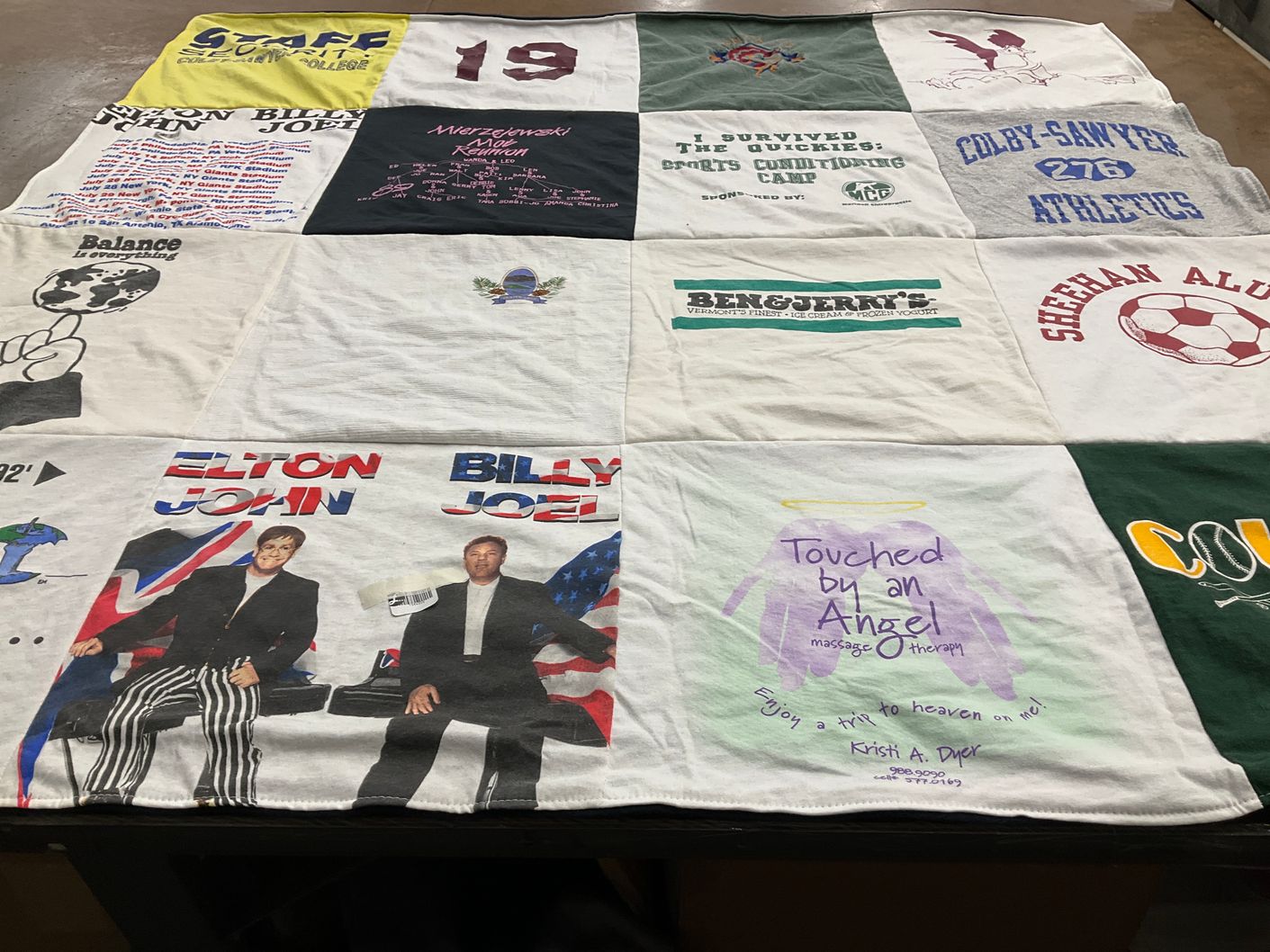 T-shirt quilt from colby-sawyer college by Dee from CT