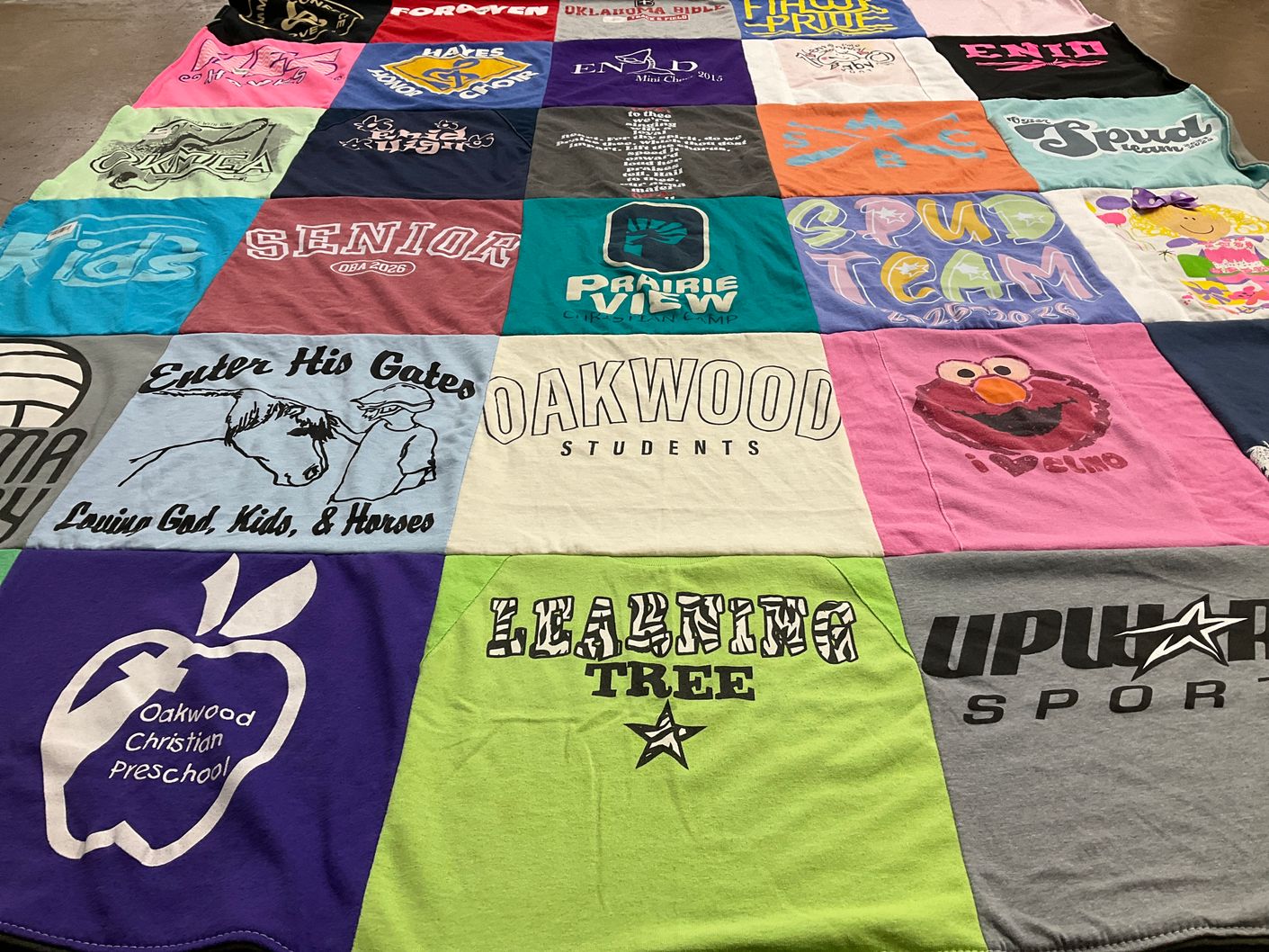 T-shirt quilt featuring spud team by Christine from OK