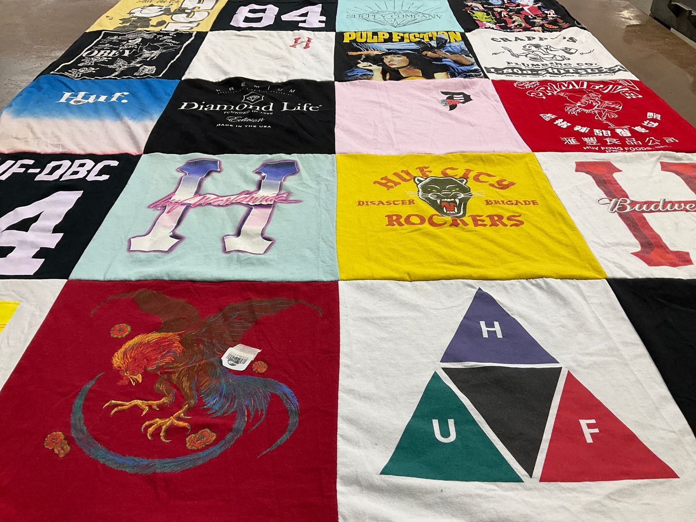 T-shirt quilt with streetwear, fashion themes by Gayla from CO