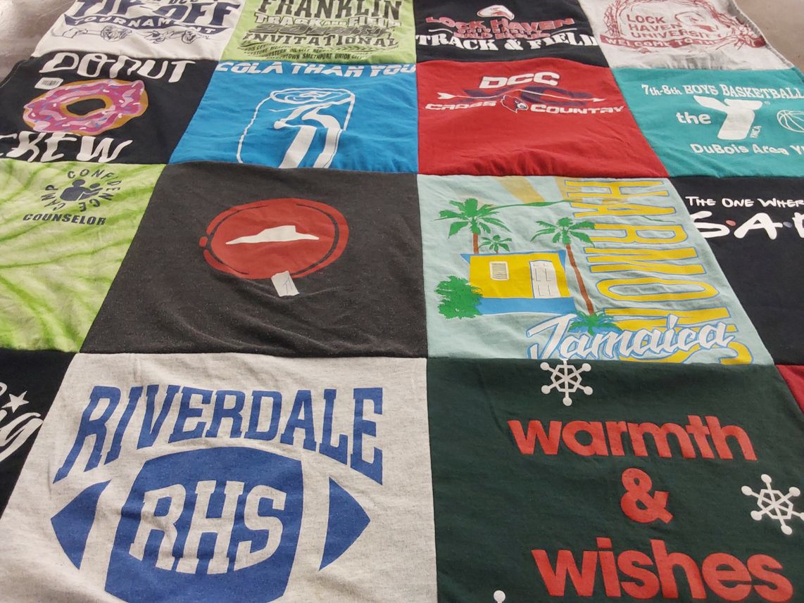 T-shirt quilt featuring riverdale high school football by Amy from PA