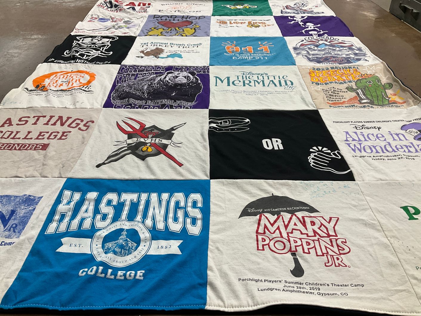 T-shirt quilt from hastings college by Hailey from CO