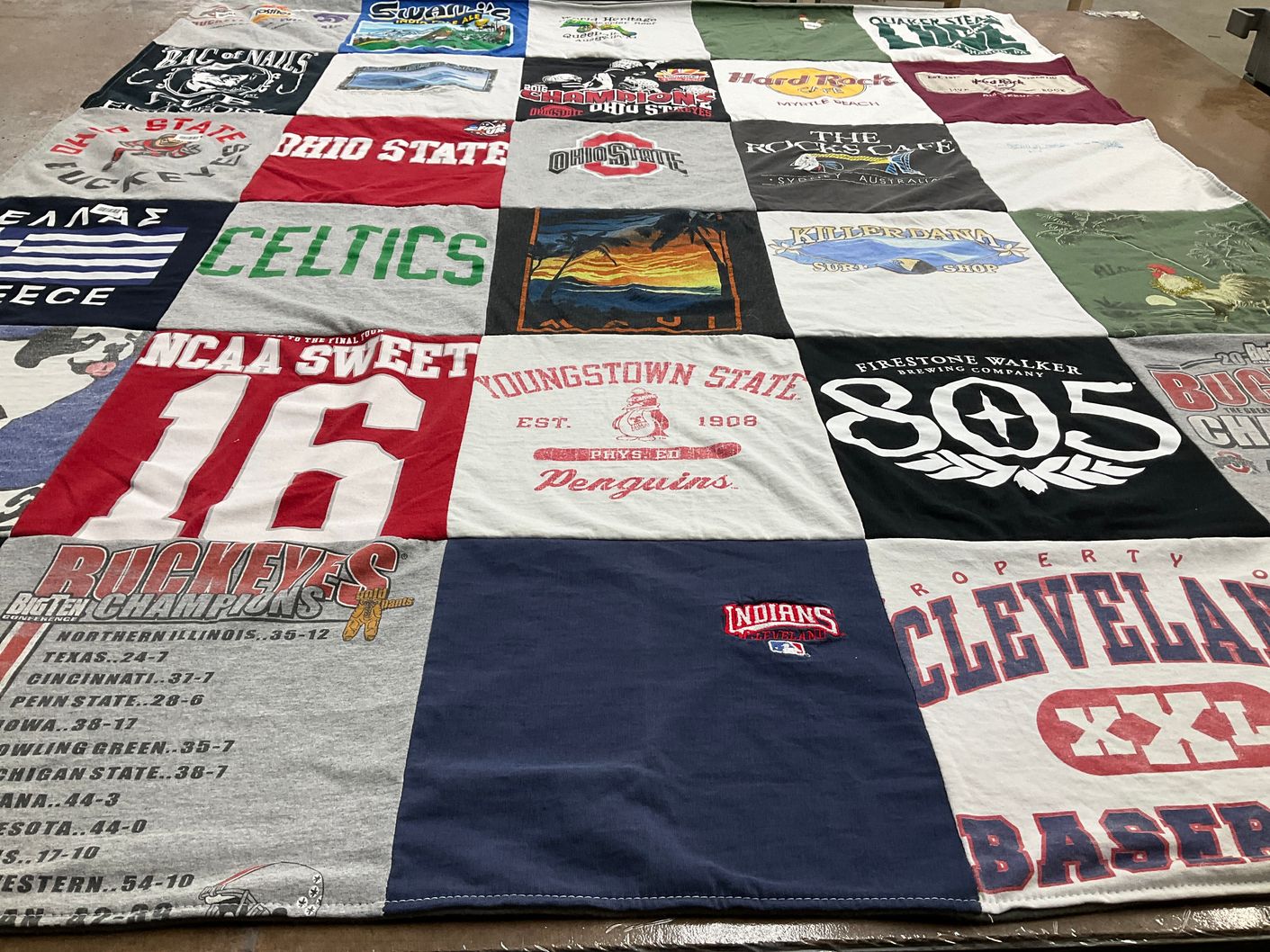 T-shirt quilt featuring cleveland indians by Vincent from OH