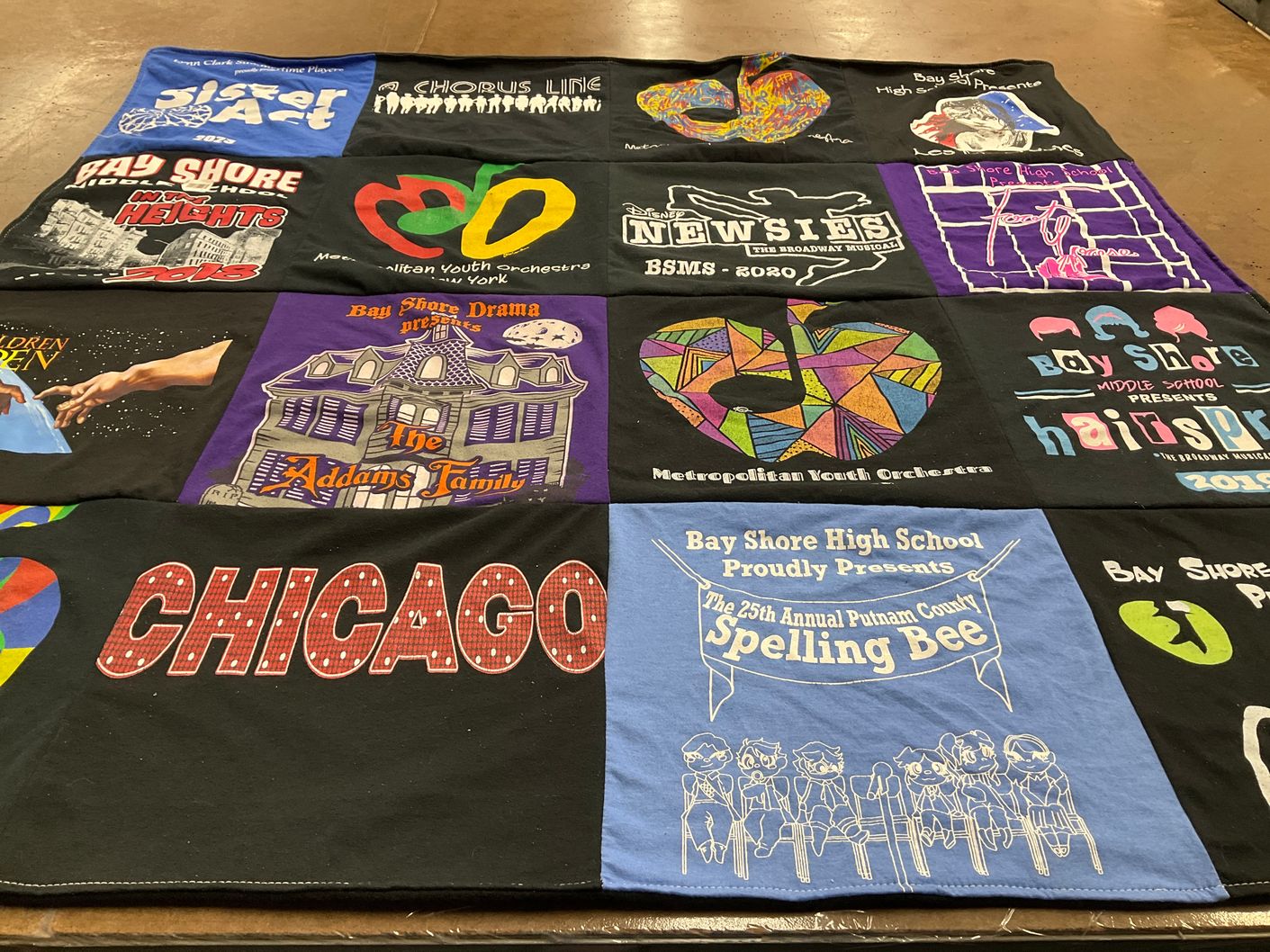 T-shirt quilt from bay shore high school by Jodi from NY