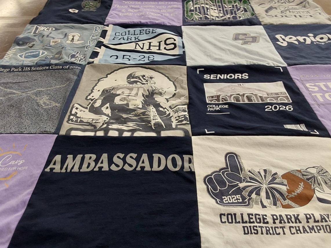 T-shirt quilt featuring cavalier football team by Krista from TX