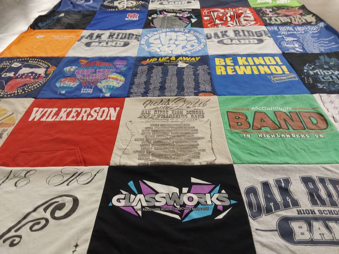 T-shirt quilt from oak ridge high school, mccullough high school by Lee from TX