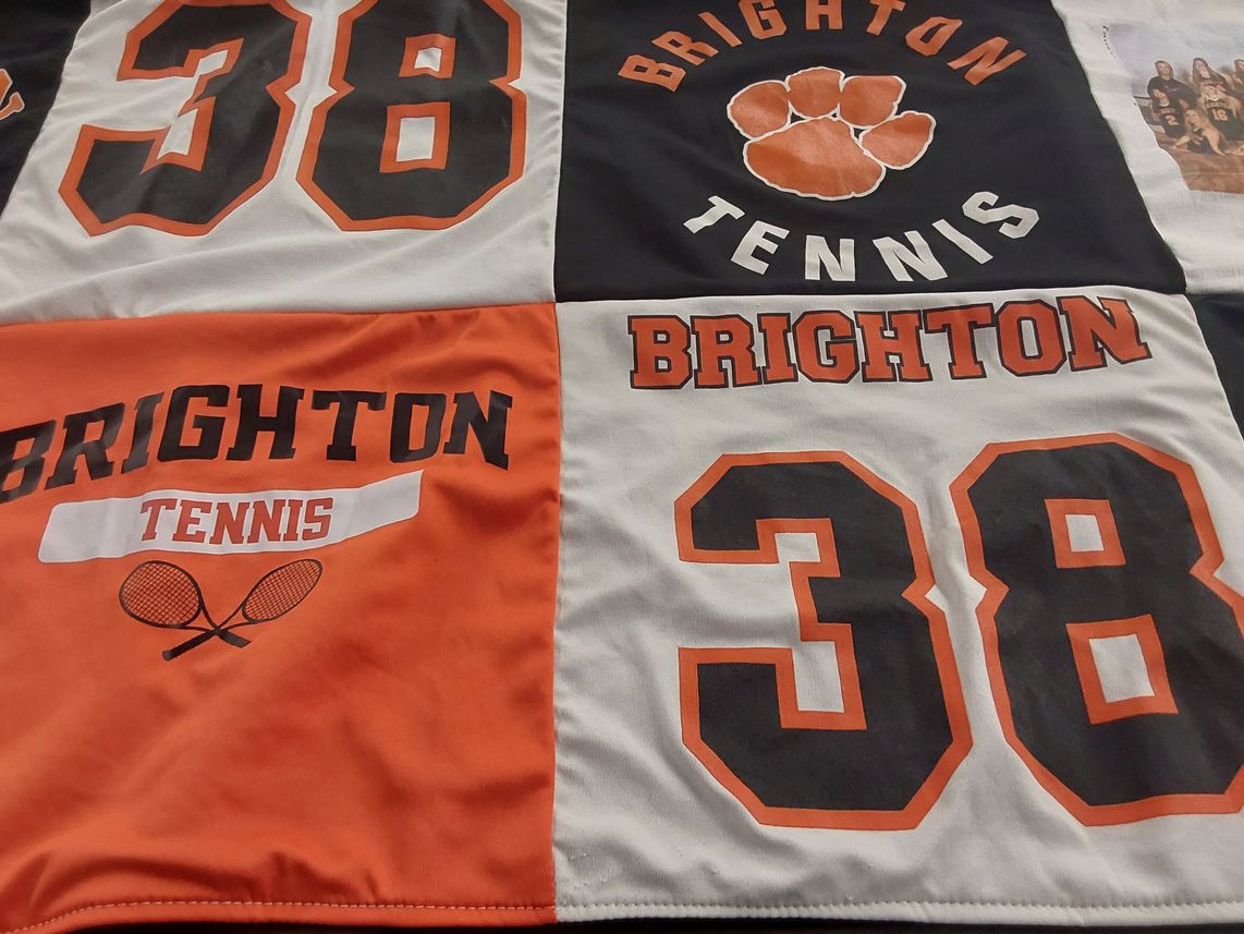 T-shirt quilt featuring brighton tennis by Nichelle from MI