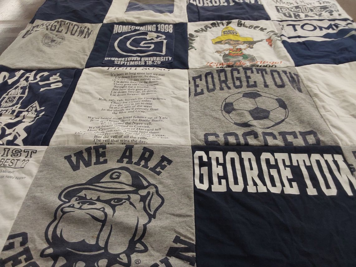 T-shirt quilt featuring georgetown university soccer by Etain from FL