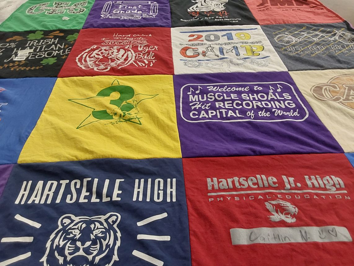 T-shirt quilt featuring hartselle high school football, hartselle high school basketball by Yvesnick from AL