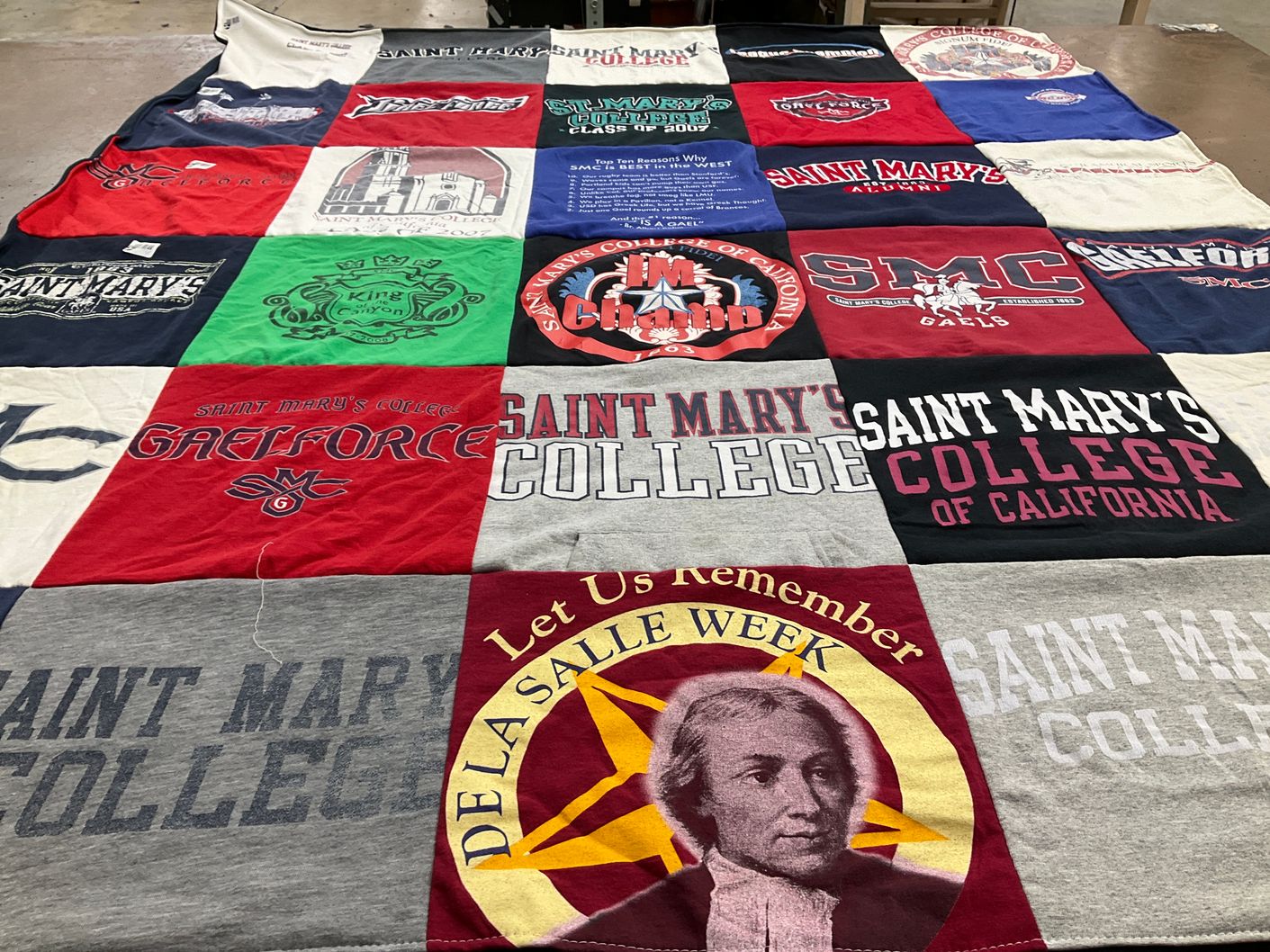 T-shirt quilt featuring saint mary's college gaels by Amanda from CA