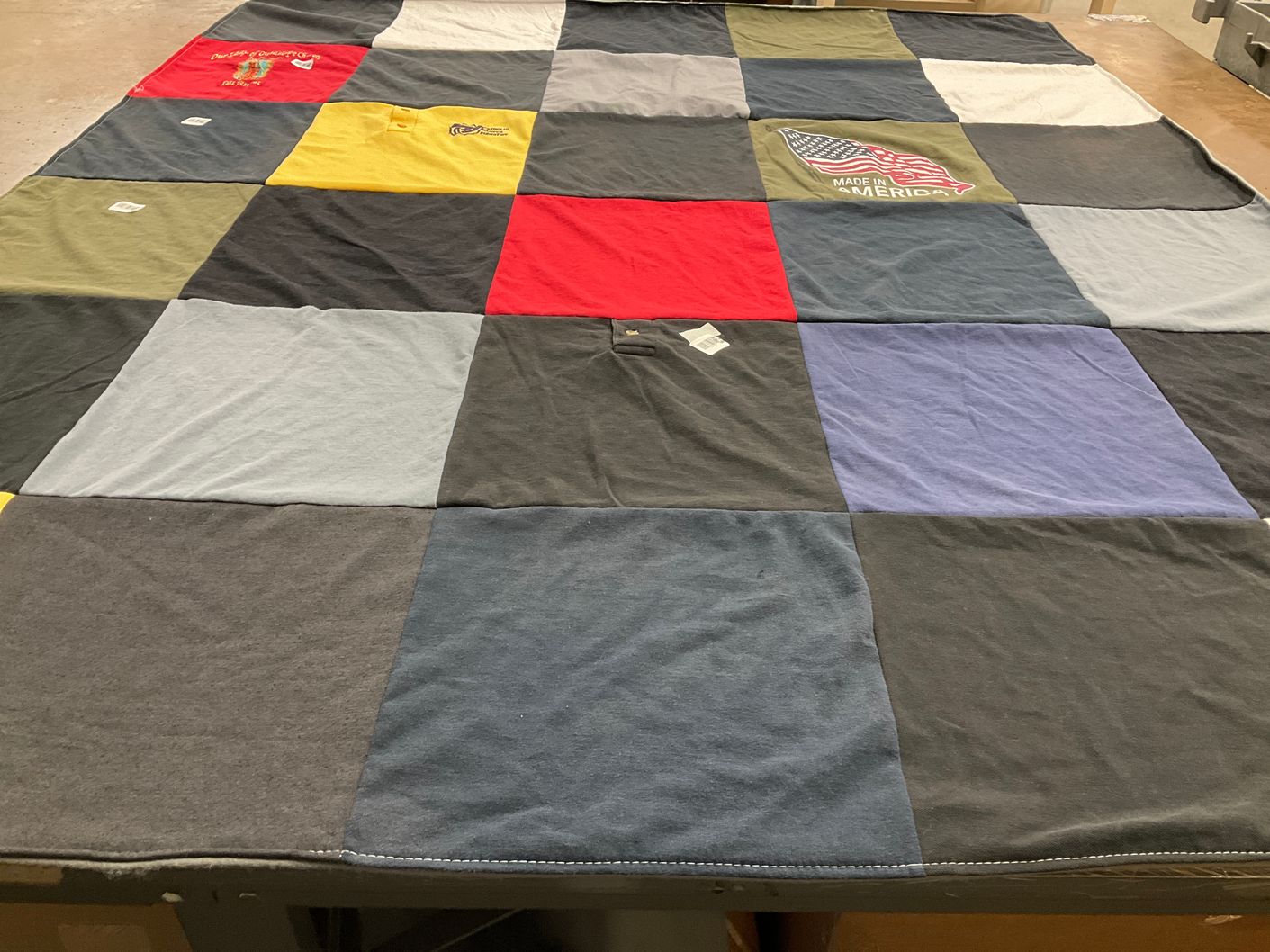 T-shirt quilt with patriotism themes by Audrey from TX