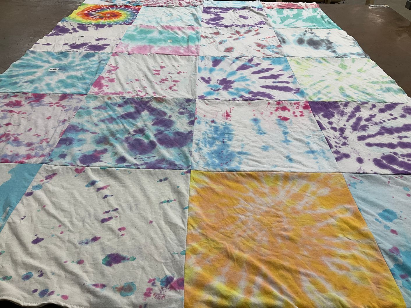 T-shirt quilt with tie dye themes by Jacob from KY