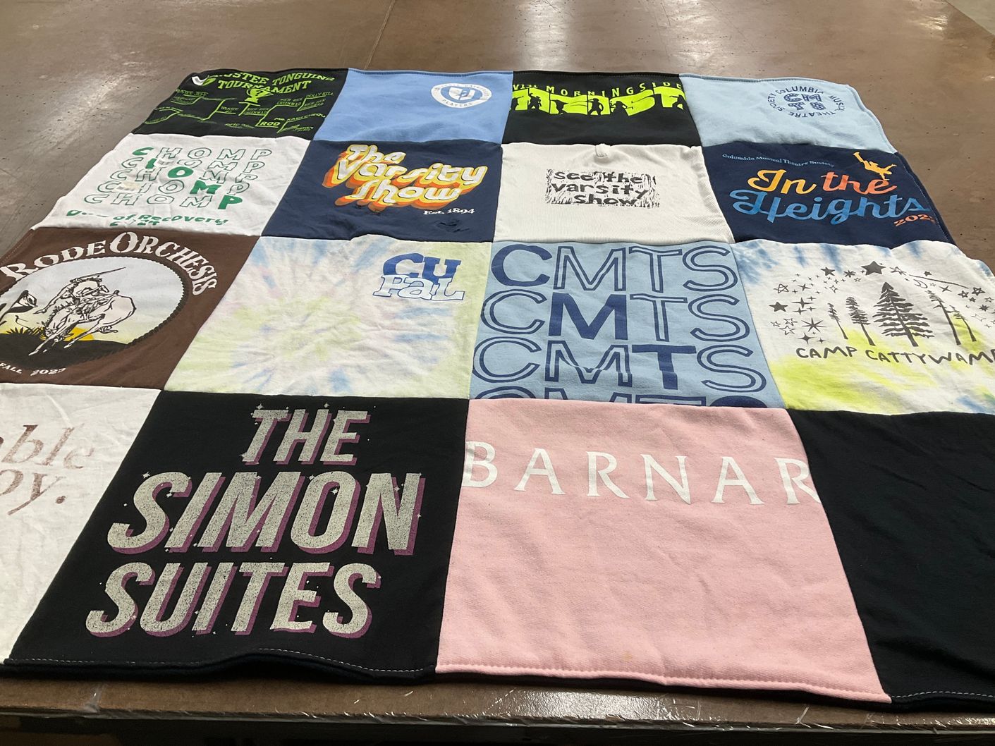 T-shirt quilt from barnard college by Olivia from NY