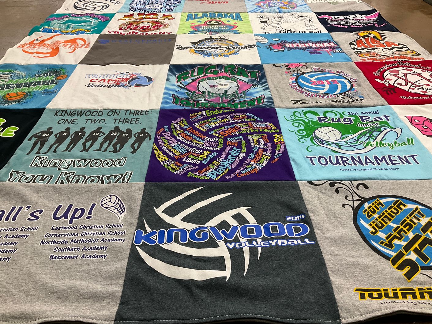 T-shirt quilt from kingwood christian school by Heather from MI
