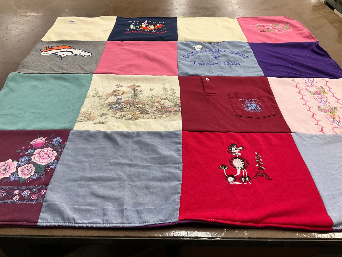 T-shirt quilt featuring denver broncos by Cynthia from CO