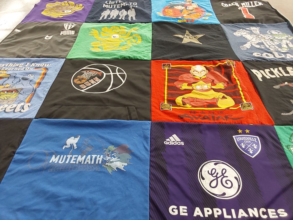 T-shirt quilt from louisville city university by Whitley from KY