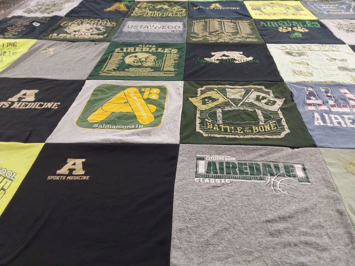 T-shirt quilt from alma high school by MEREDITH from AR