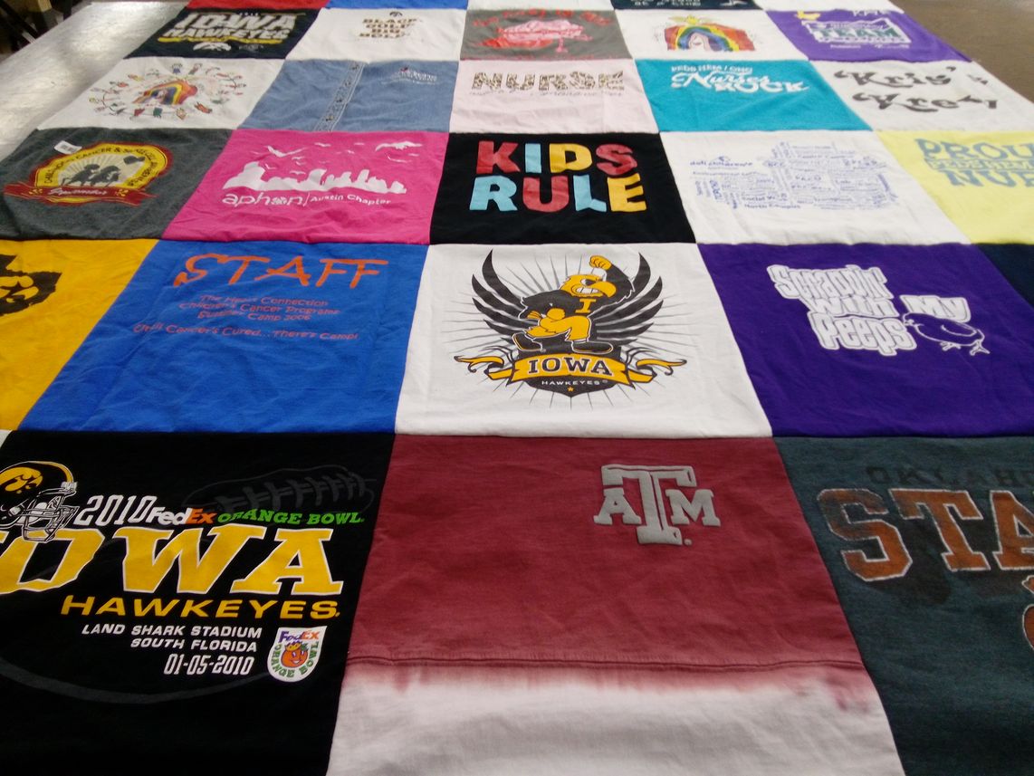 T-shirt quilt featuring iowa hawkeyes by kaye from TX