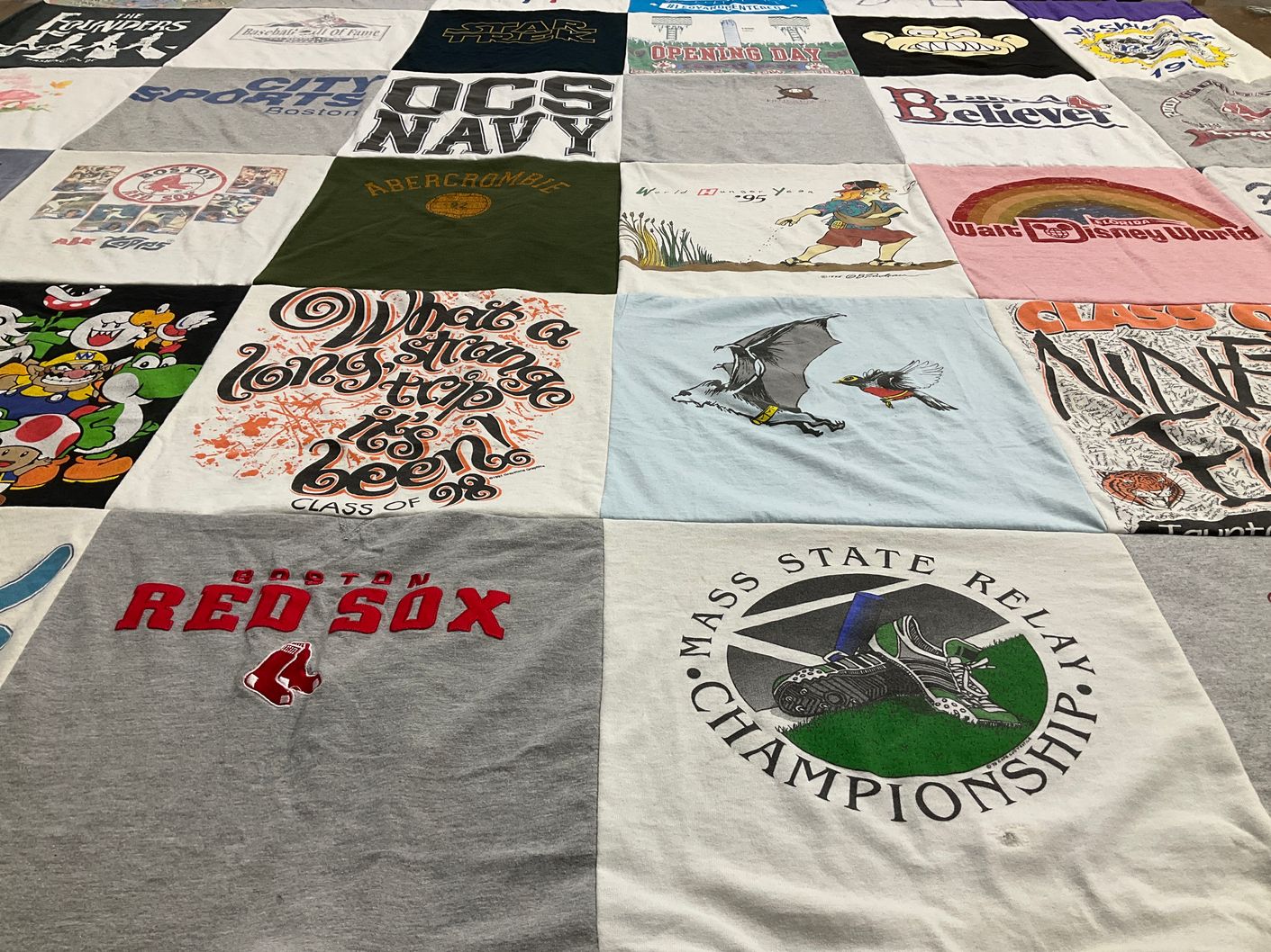 T-shirt quilt featuring boston red sox by Sarah from CT