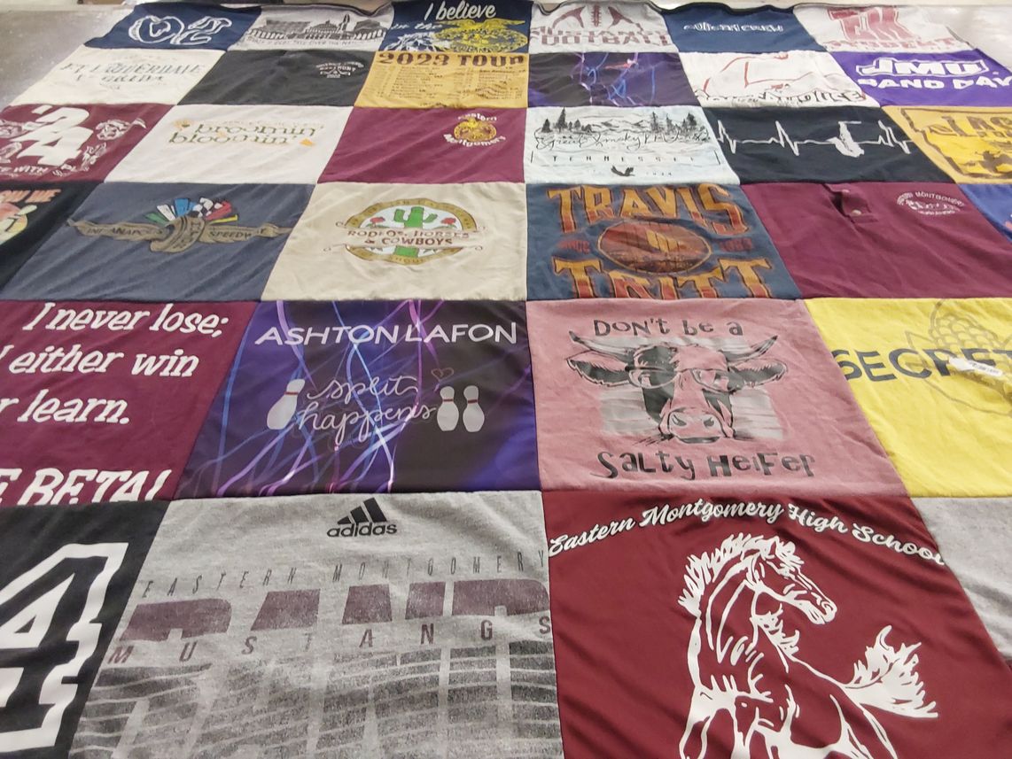 T-shirt quilt featuring mustangs by Tresha from VA