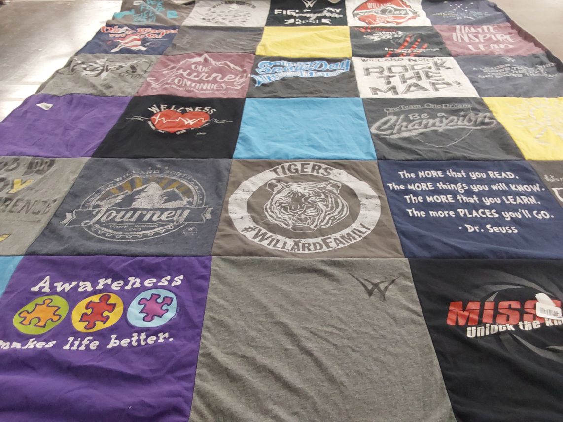 T-shirt quilt from willard high school by Megan from MO