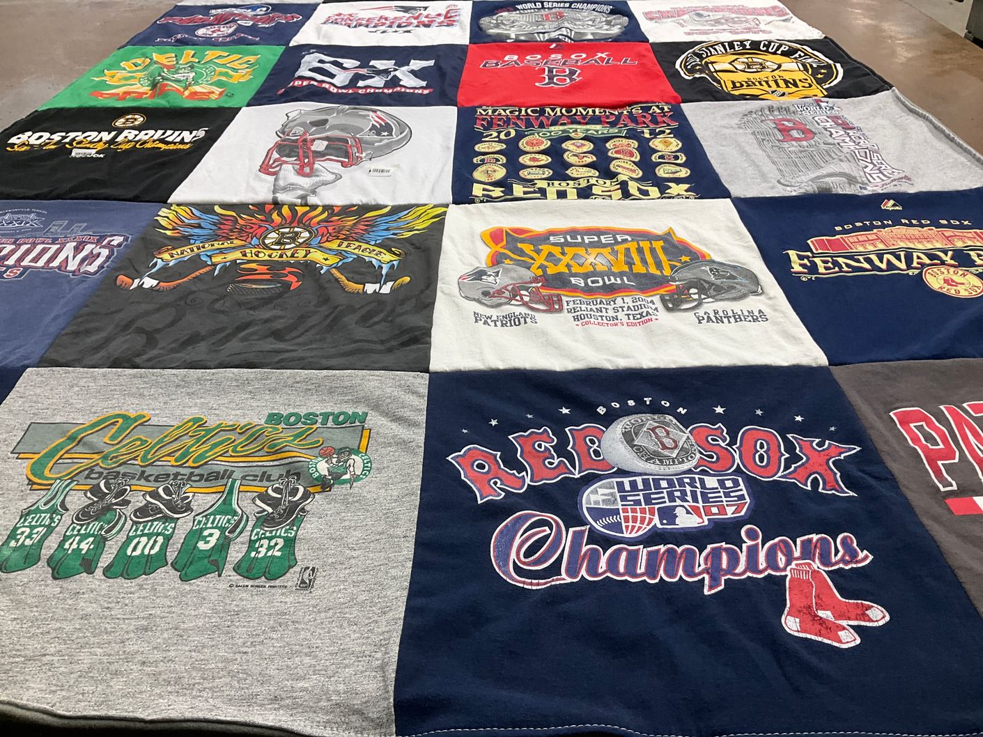 T-shirt quilt featuring boston red sox, boston celtics by Joan from TX